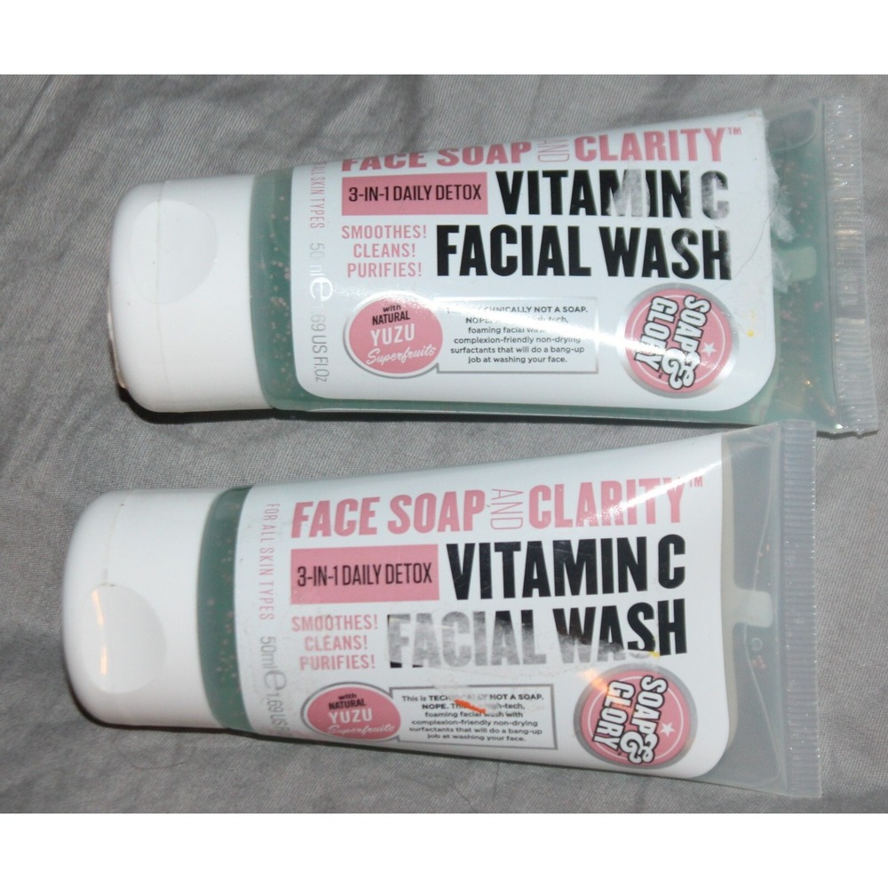 2 - Soap & Glory Face Soap Clarity Vitamin C Facial Wash 50ml 1.7oz